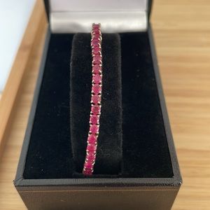 Vintage Ruby Tennis Bracelet in Sterling Silver